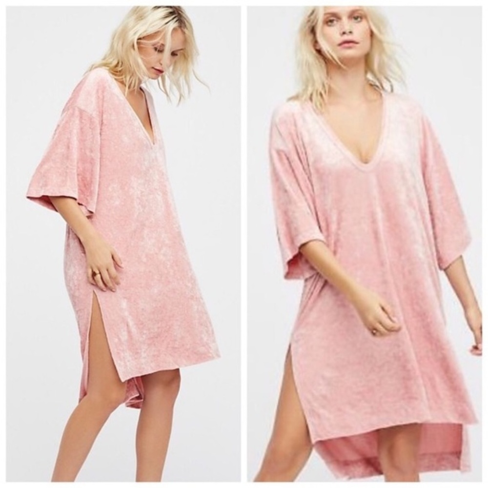 FREE PEOPLE Luxe Velvet Tee Passion Flower {U2}